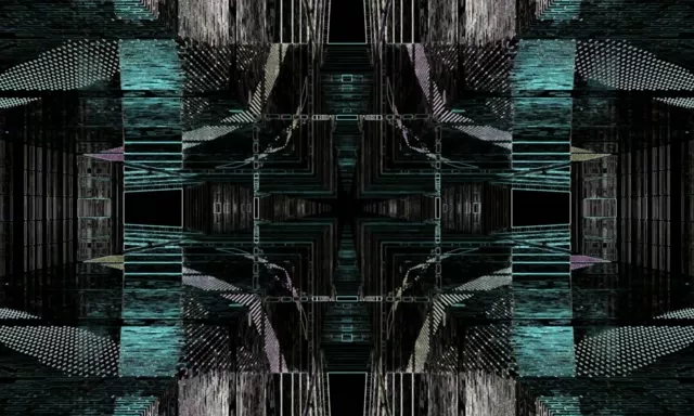 Symmetrical Neon Tunnel 5:3 Wide 60fps Screensaver VJ Loop Kaleidoscope