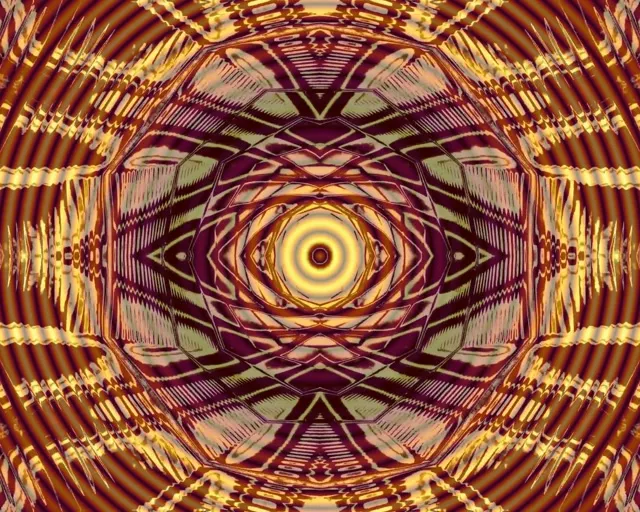 5:4 Industrial Neon Tunnel Pulsating Golden Eye VJ Loop 60fps Screensaver