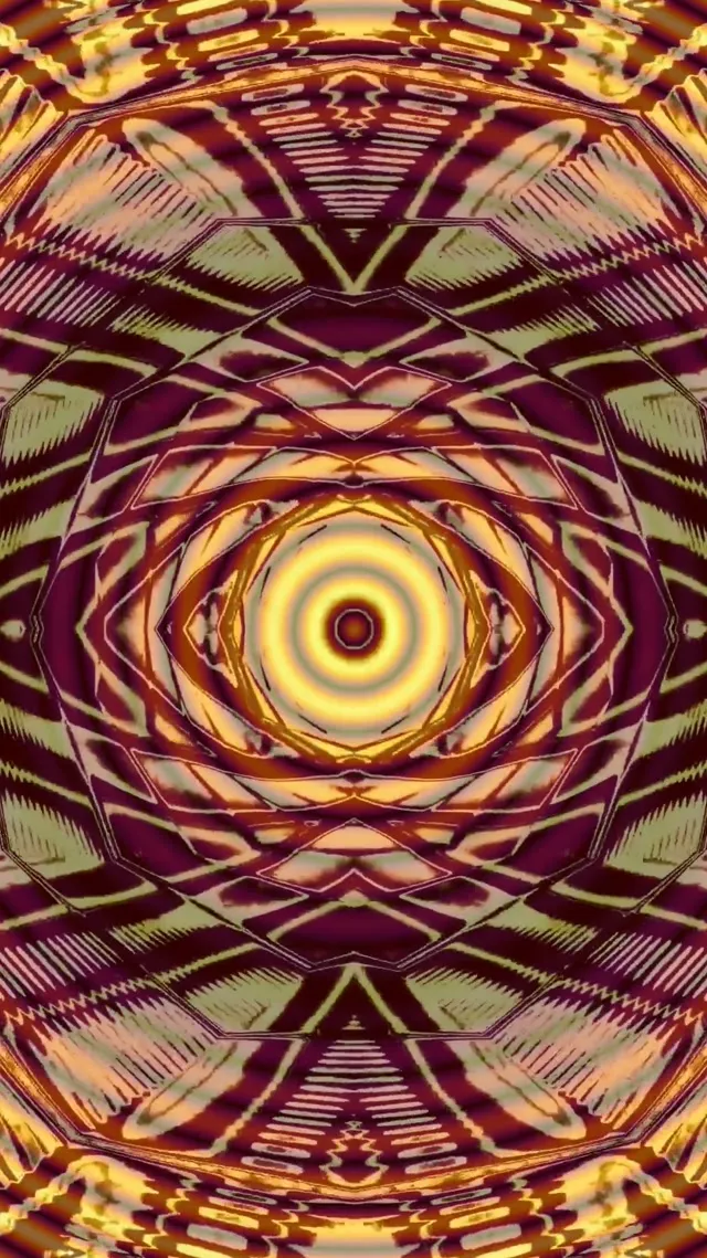 Pulsating Golden Eye Neon Tunnel VJ Loop 9:16 Reels 60fps Screensaver