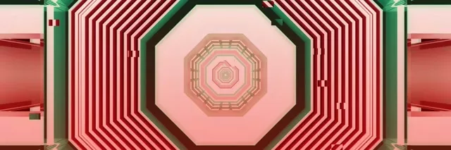 3:1 Triple Wide Neon Tunnel Octagon Vortex 60fps Screensaver Loop