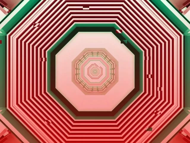 Neon Tunnel VJ Loop 4:3 Classic 60fps Octagon Screensaver