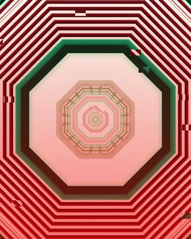 Neon Tunnel Pulsating Octagon Vortex 4:5 Instagram 60fps Screensaver