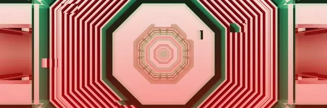 Pulsating Octagon Neon Tunnel 3:1 Triple Wide 60fps Screensaver VJ Loop