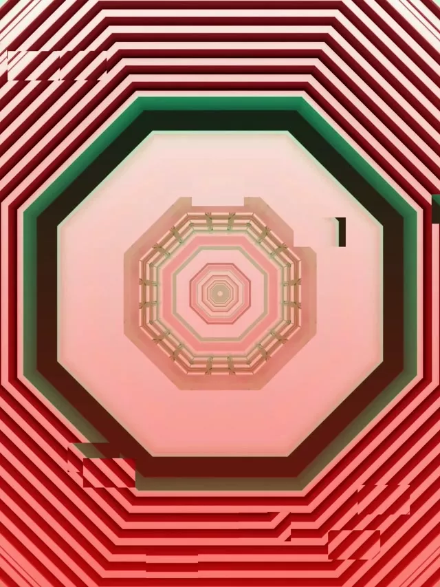 Octagonal Pink Neon Tunnel VJ Loop 3:4 iPad Portrait 60fps Screensaver