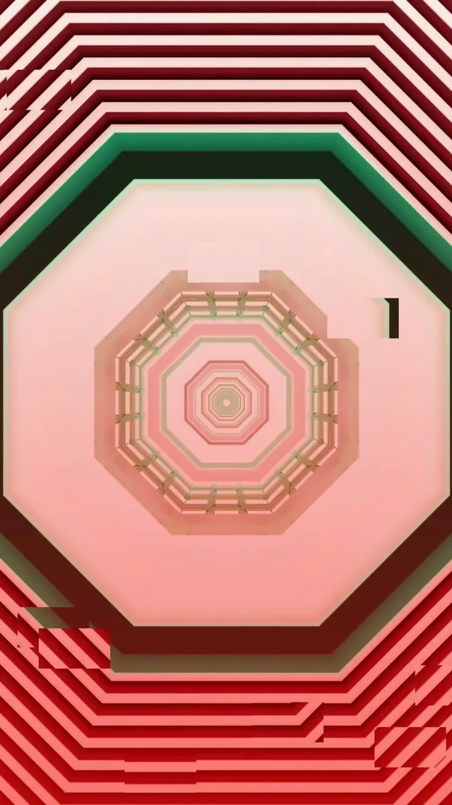 Octagonal Pink Neon Tunnel VJ Loop 9:16 Reels 60fps Screensaver