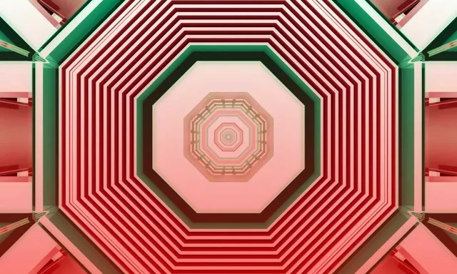 5:3 Wide 60fps Neon Tunnel Octagon Vortex Screensaver - VJ Loop