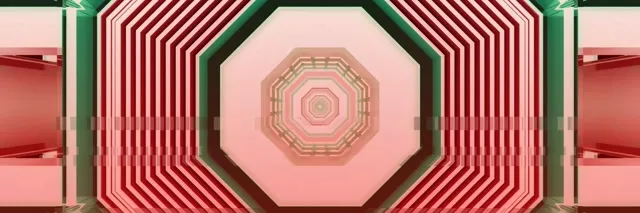 3:1 Triple Wide Neon Tunnel Pulsating Octagon VJ Loop 60fps Screensaver