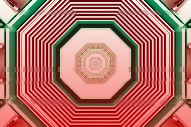Octagonal Pink Neon Tunnel VJ Loop 60fps Screensaver 3:2 Surface