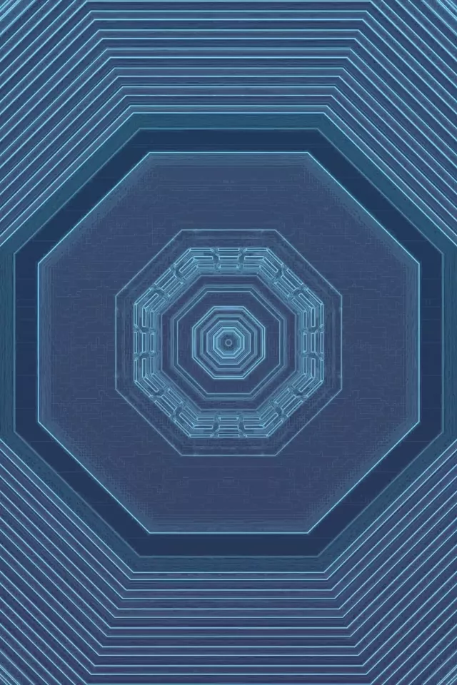 Octagon Neon Tunnel Screensaver 2:3 Portrait 60fps VJ Loop