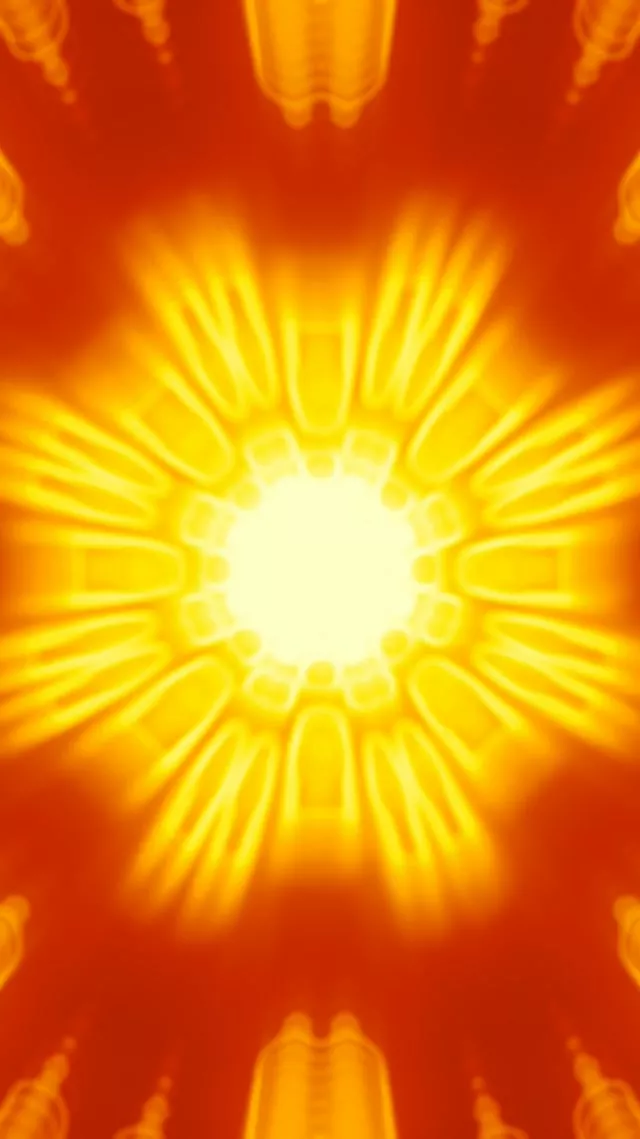 Radiant Yellow Sunburst Neon Tunnel 9:16 Reels 60fps Screensaver VJ Loop