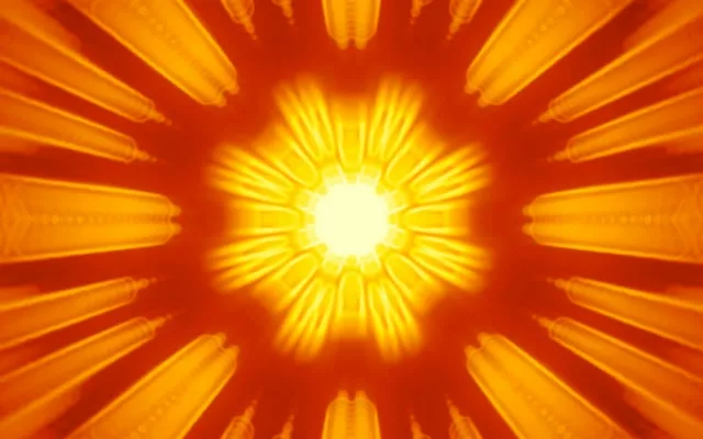 Radiant Yellow Neon Tunnel Burst VJ Loop 16:10 Macbook 60fps Screensaver