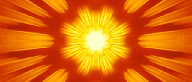 Neon Tunnel Radiant Sun Burst VJ Loop 21:9 Ultrawide 60fps Screensaver