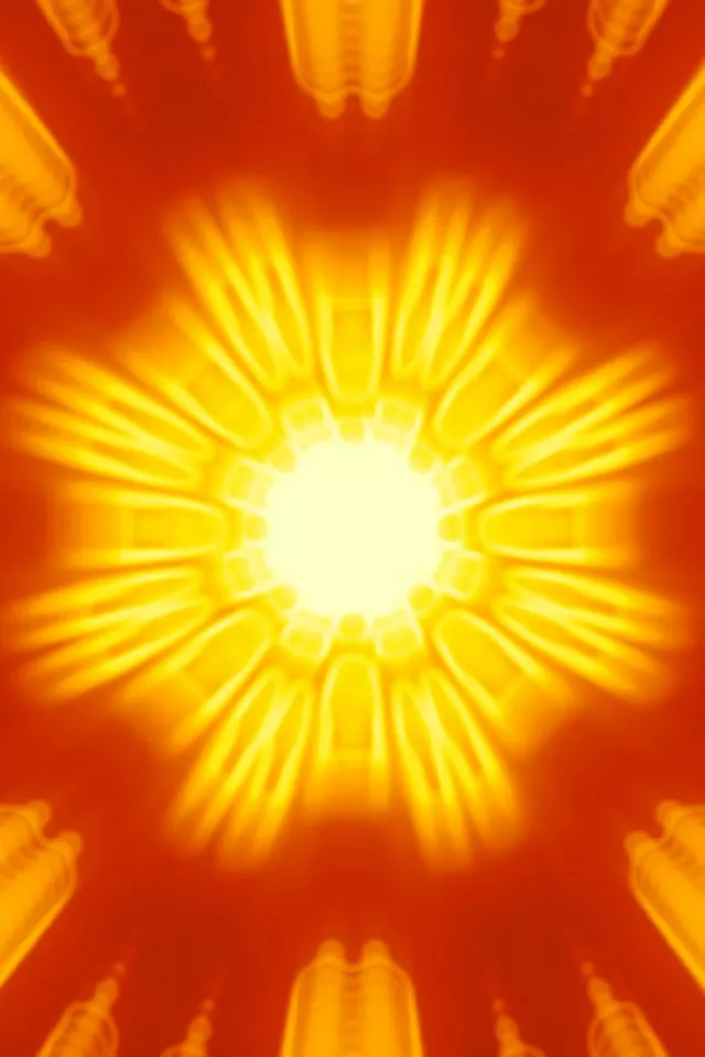 Radiant Yellow Neon Tunnel Burst 2:3 Portrait 60fps Screensaver VJ Loop