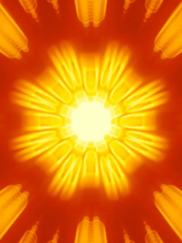 Radiant Yellow Neon Tunnel Vj Loop 3:4 iPad 60fps Screensaver