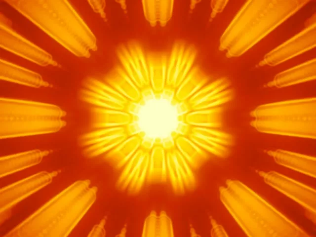 Radiating Golden Neon Tunnel VJ Loop 4:3 Classic 60fps Screensaver