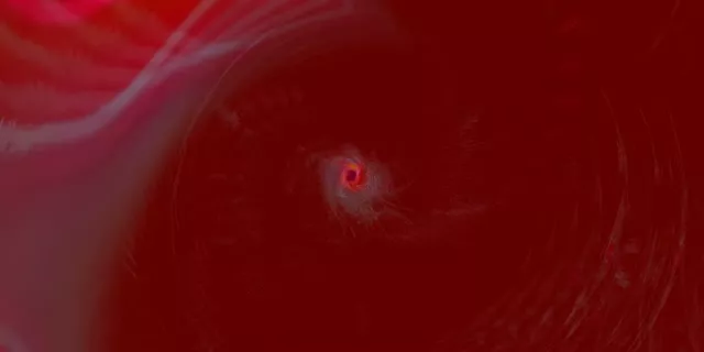Red Spiral Neon Tunnel VJ Loop 2:1 Univisium 60fps Screensaver
