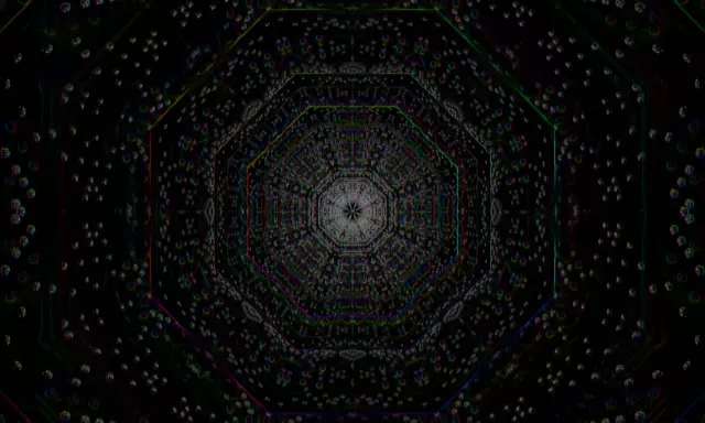 Neon Tunnel Hexagon Grid VJ Loop 5:3 Wide 60fps Screensaver