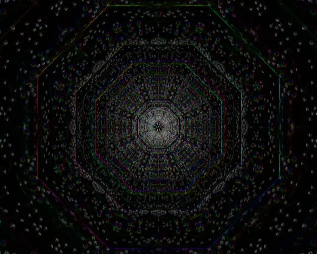 5:4 Industrial Neon Tunnel Octagon Vortex Loop 60fps Screensaver