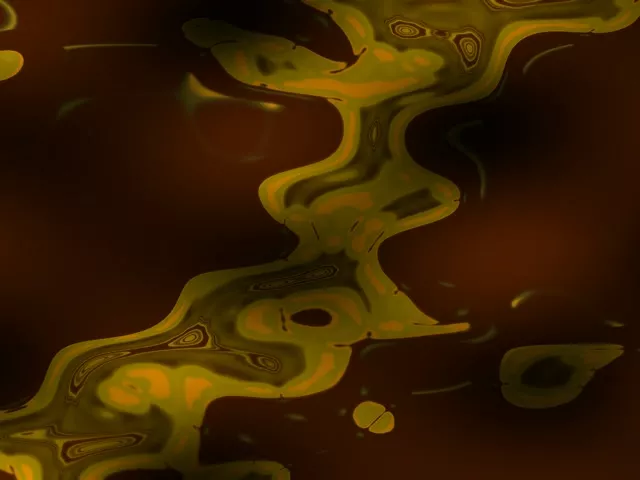 Neon Tunnel VJ Loop - Yellow Organic Swirl 4:3 Classic 60fps Screensaver