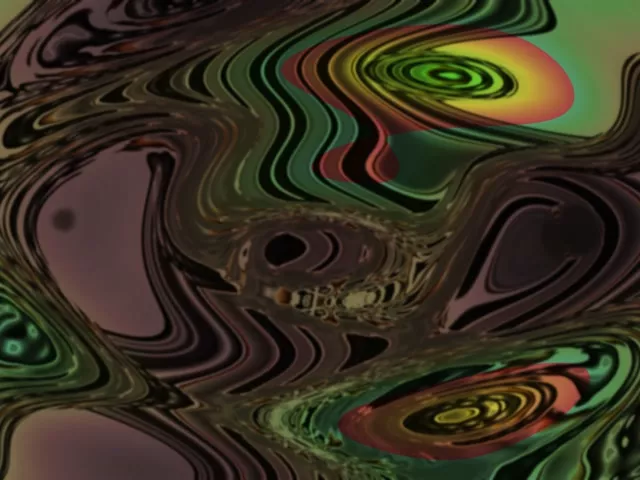 4:3 Classic 60fps Screensaver Neon Tunnel Pulsating Liquid Geometry Motion Background