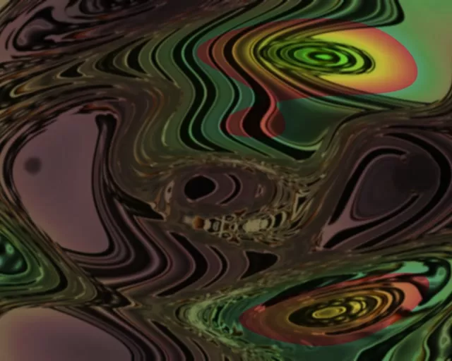 5:4 Square 60fps Screensaver Neon Tunnel Swirling Metallic Liquids Loopable Video