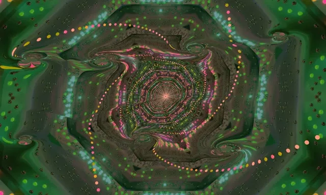 5:3 Wide 60fps Screensaver Neon Tunnel Glowing Mandala Vortex Visual VJ