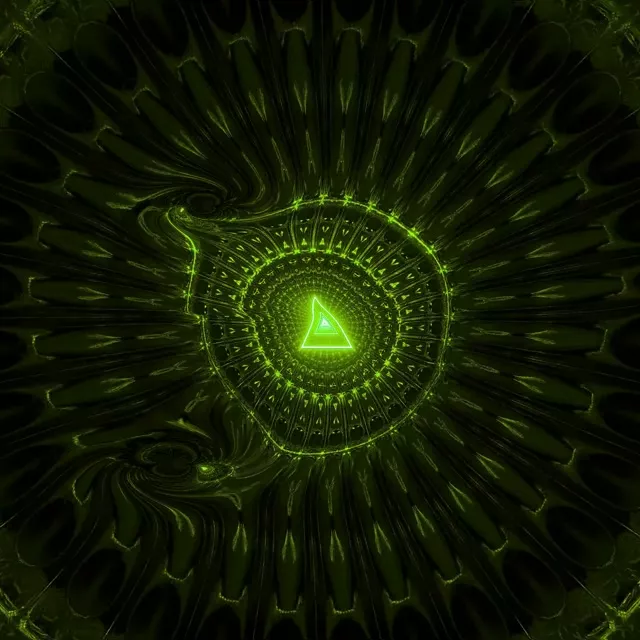 1:1 Square 60fps Screensaver Neon Tunnel Kaleidoscope Burst VJ Footage