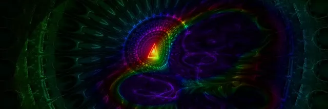 3:1 Panoramic 60fps Screensaver Neon Tunnel Psychedelic Light Waves VJ Visual