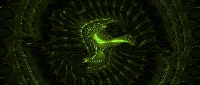 21:9 Ultrawide 60fps Neon Tunnel Screensaver - Spiraling Green Vortex VJ Loop