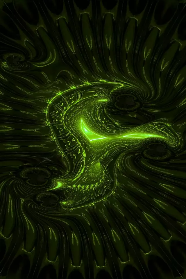 2:3 Portrait 60fps Neon Tunnel Screensaver - Luminous Green Spiral Veejay Animation