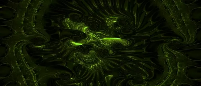 21:9 Ultrawide 60fps Screensaver Neon Tunnel Spiraling Green Vortex VJ Loop