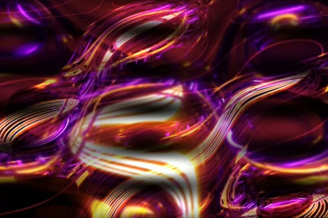 3:2 Classic 60fps Neon Tunnel Screensaver | Shimmering Gold Violet Twisted Ribbon Vj Animation