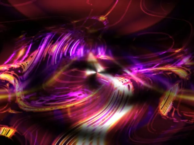 4:3 Classic 60fps Screensaver Neon Tunnel Vibrant Magenta Gold Swirl VJ Clip