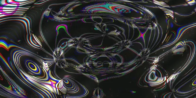 2:1 Cinematic 60fps Screensaver Neon Tunnel Flowing Chromatic Waves VJ Content