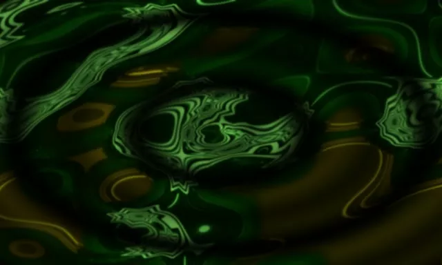 5:3 Widescreen 60fps Neon Tunnel Screensaver Flowing Neon Green Curves Animation