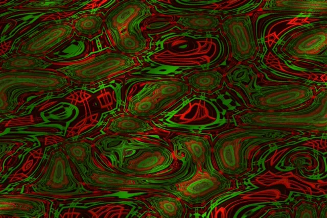 3:2 Classic Neon Tunnel 60fps Screensaver - Mesmerizing Red Green Fractal Tunnel Vj Clip
