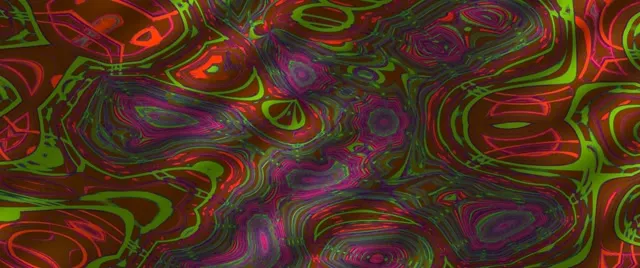 2.39:1 Anamorphic 60fps Neon Tunnel Screensaver Swirling Liquid Visuals Loop