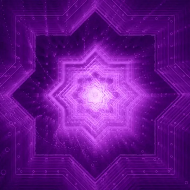 1:1 Square 60fps Screensaver Neon Tunnel Radiating Star Burst Kaleidoscope Loopable Video