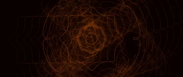 2.39:1 Anamorphic 60fps Screensaver Neon Tunnel Cascading Gold Lines Vj clip