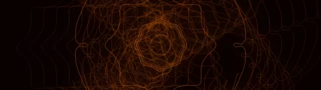 32:9 Extreme 60fps Screensaver Neon Tunnel Flowing Amber Filaments Motion background