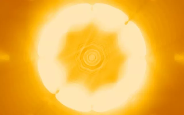 16:10 Widescreen 60fps Screensaver | Soft Yellow Neon Tunnel Motion Background Vj Clip