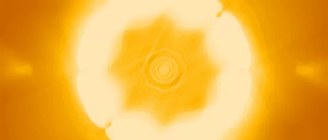 21:9 Ultrawide 60fps Screensaver | Golden Neon Tunnel Vj Loop with Radiating Star Pattern