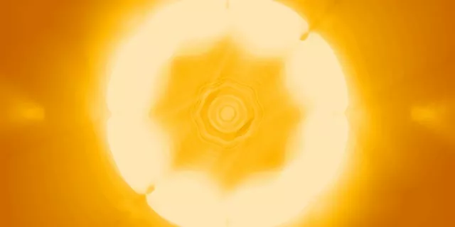 2:1 Dual 60fps Screensaver | Golden Neon Tunnel Loopable Video with Concentric Diamond Waves