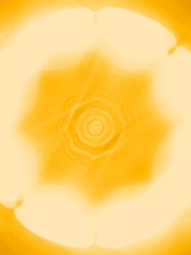 3:4 Vertical 60fps Screensaver | Warm Neon Tunnel Veejay Loop Yellow Pulsating Petals