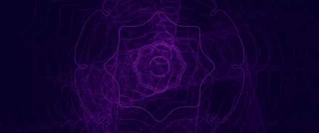2.39:1 Cinematic 60fps Screensaver Neon Tunnel Undulating Purple Grid Visual Vj