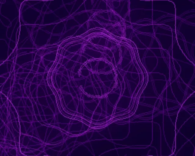5:4 Tall 60fps Screensaver - Neon Tunnel Patterned Purple Threads Video Loops