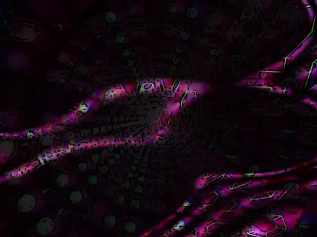 4:3 Classic 60fps Screensaver Neon Tunnel Glowing Geometric Descent Motion background