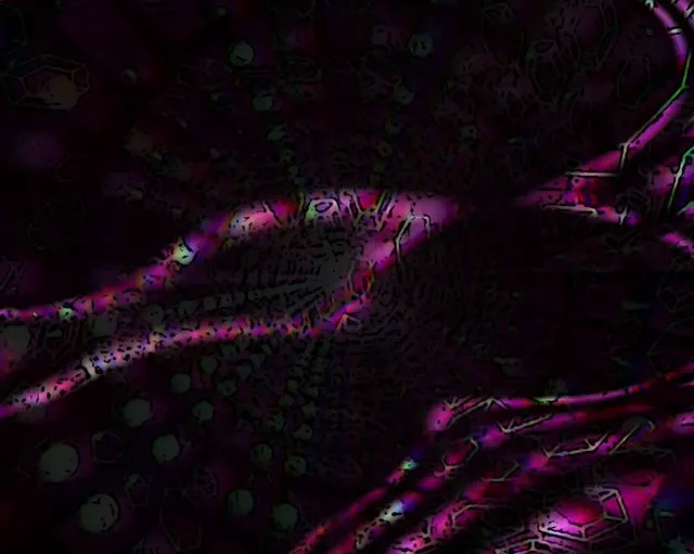 5:4 SXGA 60fps Screensaver Neon Tunnel Vibrant Neon Polygon Descent Vj content