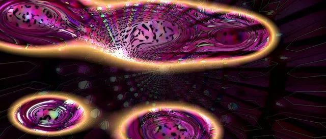 32:9 Ultrawide 60fps Neon Tunnel Screensaver Spiraling Purple Diamond Vortex VJ Loop
