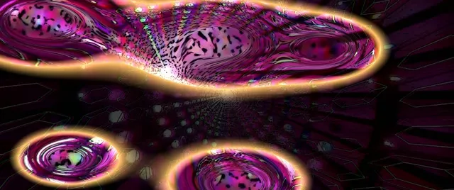 2.39:1 Cinema 60fps Neon Tunnel Screensaver Ethereal Purple Spiral Vortex Video Loops